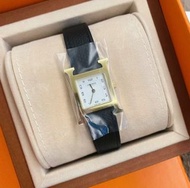 Hermes Heure H watch, hermes heure h , Hermes watch/ hermes手錶，愛馬仕H手錶，金色錶盤25mm 黑色epsom皮錶 帶，small mode