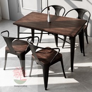 Restaurant Table and Chair Imported Solid Wood Coffee Shop Dining Table Meja Restauran Kayu Asli Mej