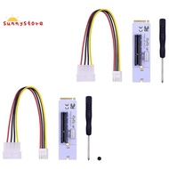 NGFF M.2 to PCI-E 4X Riser Card M2 Key M to PCIe X4 Adapter with LED Voltage Indicator for ETH GPU BTC Mining 2 Pack