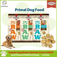 Primal dog food raw bone and meat freeze-dried pellets, small adult dogs, pork, cod formula, beef fo