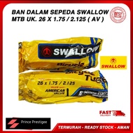 Swallow Bicycle Inner Tube 26 x 1.75 175 190 195 200 210 2125 AV MTB