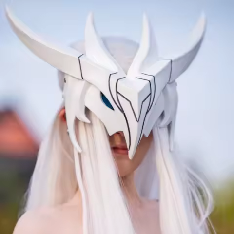 Lol Halloween Pixiv Game League Of Legends Yone Mask Cos Dress Up Ball Luminescence Resin Mask Fashi