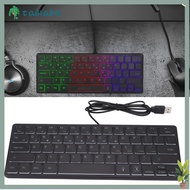 TAMAKO Wired Gaming Keyboard, 3 Backlights 64 Keys Mini Keyboard, Portable Design  Backlights Plug a