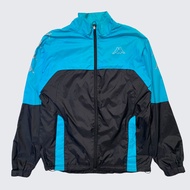 Blue Black Kappa Sports Italy Nylon Outdoor Tracktop Jacket - Unisex - S