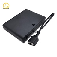 Sunshineshop 1Pcs USB Mini Power Supply Battery Box With Cover And Switch 6 X AA USB Battery Box For