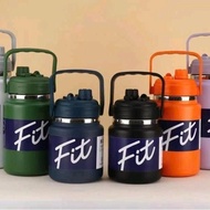 FIT Thermos Bottle 2500ml/2000ml/1500ml 304 Stainless Steel Wide Mouth, DWARF Shape, 2 Drinking Styl