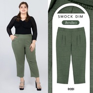 Pants For Chubby Women Elastic Waist At Back 8-Inch Long 32-44 Inches Green Tea Color