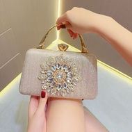 Class 1 imported luxury stone-embellished party trunk handbag (H228)