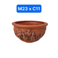 GV. Beautiful red ceramic bonsai round pot, 1 size SP1001