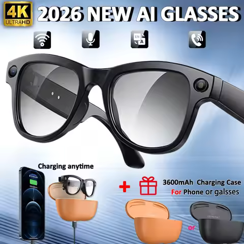 2026 4K HD AI Smart Glasses Chat GPT 800MP Camera Bluetooth Call 290mAh Battery 32GB Voice Assistant
