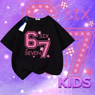 Cute Six Seven 67 Fashion Printed Unisex Modern Thin Cool Casual Wear Soft Plain Children's T-shirt 