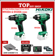 HIKOKI  DS12DA (12V CORDLESS DRILL) + WH12DA (12V CORDLESS IMPACT DRIVER )