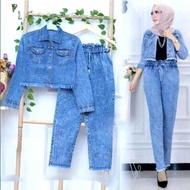 Begy Trousers and Rawis Crop Jacket Set