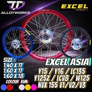 [EXCEL ASIA] Y15/Y16/LC135/Y125Z/LCV8/NVX155 ALLOY RIM EXCEL ASIA HUB CHROME RIM ALLOY COMPLATE SET