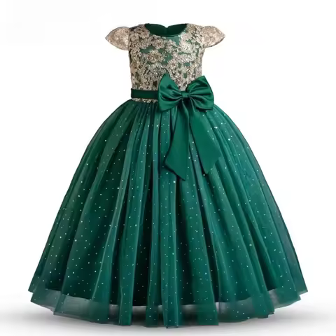 Girls' Graduation Ceremony Banquet Embroidery Sequin Dress Wedding Dress Party Flower Child Performa