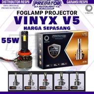 VINYX V5 FOGLAMP PROJECTOR 55 WATT HIGH POWER LED CAR HEAD LIGHT H1 H4 H7 H11 HB3 HB4 CANBUS MOTOR