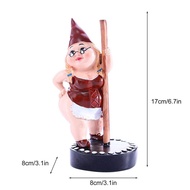 Pole Dancing Gnome Garden Statue Resin Balcony Gnome Funny Outdoor Gnome Figure Creative Garden Spri
