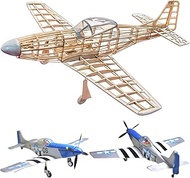 P-51 D Mustang Slow Flyer Kit, 400 mm Wingspan, Scale 1/30, Model Plane to Build Yourself, Balsa Woo