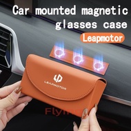 Leapmotor Car magnetic glasses case car sun visor sunglasses storage clip high-quality leather glass