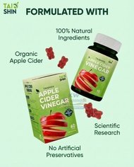 Taishin Taishou Apple Vinegar Gummy 60pcs | 排毒苹果醋软糖 有机熟成红地厘苹果醋 | Detox Slimming ACV Gummies | Gula-g