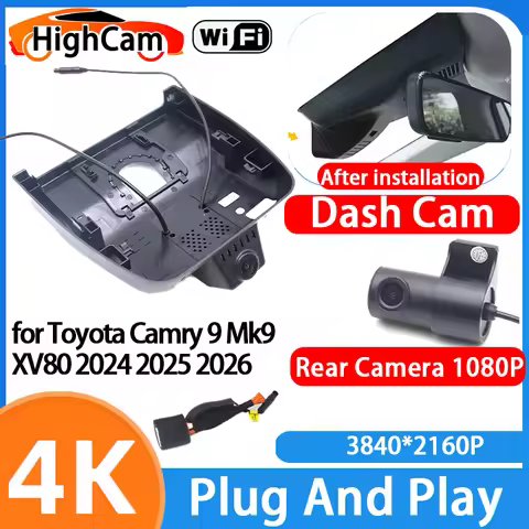 HighCam for Toyota Camry 9 Mk9 XV80 2024 2025 2026 4K Wifi 2160P Car DVR Video Recorder Dash Cam Fro
