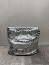 Chanel mini 22bag 銀色