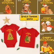 Airport Children's Christmas Clothes Children's T-shirts Capybara Tshirt Cappybara Christmas Tshirt