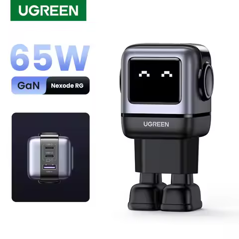 UGREEN 65W GaN Charger Uno Robot Design PD Fast Charger PPS PD3.0 for iPhone 17 16 15 Fast Charge fo