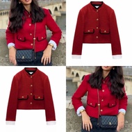 TAG label red cropped blazer
