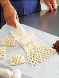 1入組塑膠烘焙工具輪式切刀餅乾披薩餅披薩滾筒蛋糕工具模具拉網烘焙糕點工具廚房配件