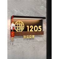 Chinese style Advanced sense with light housewarming gift 3D digital Unit Number Customised Unit Sig