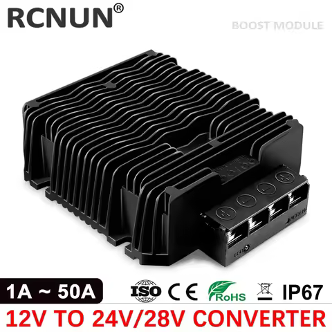 RCNUN DC 12V to DC 24V 28V 30A 40A 50A Step Up Power Converter Waterproof 1200W Voltage Regulator Bo