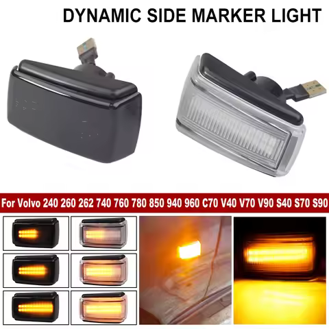 Upgraded Version LED Flashing Turn Signal Lights Car Side Marker Blinker Lamp For Volvo 850 V40 V70 