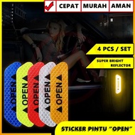 CAR DOOR REFLECTOR STICKER OPEN 4 PCS REFLECTIVE STICKER OPEN