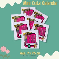 Inlay Mini Calendar Year 2022 (Kalendar 2022) 7 x 7.5 cm TANPA HEADER