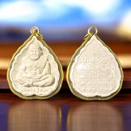 จี้หลวงปู่ทวด งานเลี่ยมกรอบทอง ขนาด 3.8*5.3 ซม พระผงหลวงปู่ทวดพิมพ์ใบโพธิ์