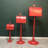 Rainproof Retro Letter Box European Style Tin Postbox Letter Box Floor Manufacturer Newspaper Iron A