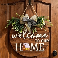 NONEDYODYE9I Round Doorplate, Retro Style Cat Print 2D Round Welcome Sign,  Floral Print 2D Flat War
