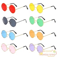 WISDOM Round Sunglasses Fashion Retro Hippie Circle Glasses
