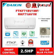 Daikin FTKF71C / RKF71C 2.5HP R32 Gin-ION Filter WIFI Standard Inverter Smart Control Wall Mounted Air Conditioner FTKF Series