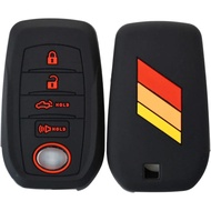 Silicone 3 Racing Stripes /// Trimed Key Fob Cover for Toyota Land Cruiser 2021+ Venza RAV4 4Runner 