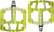 Cycling Bike Pedals Bicycle Pedal Aluminum Alloy Bearings Non-Slip Ultralight MTB BMX Bicycle Cycling Road Bike Hybrid Pedals,Green