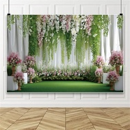 Wedding Backdrops, 75~200cm feet, Suitable for Weddings, with Flowers, Green Grass, Photography Back