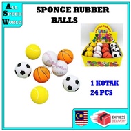 24 PCS SPONGE BALL BOUNCE RUBBER BALLS SMALL/BOLA LEMPAR/ BOLA SPAN GETAH KECIL/AKTIVITI SUKAN PENDI
