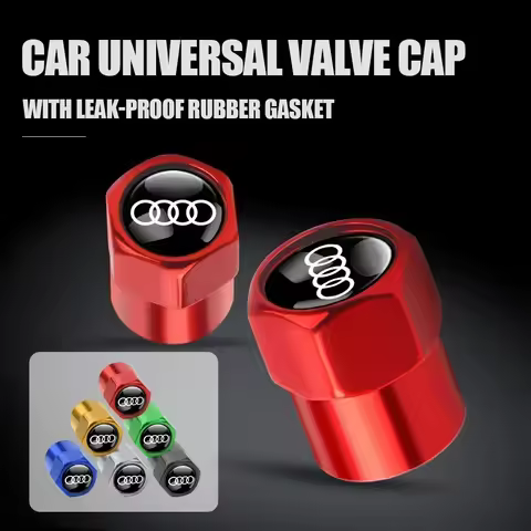 4Pcs Car Tire Valve Stems Cap Aluminum Tyre Wheel Stem Air Valve Cover for Audi S RS A1 A3 B5 B6 A5 