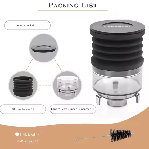 CAFEMASY Coffee Grinder Single Dose Hopper For Baratza Sett 270/30 Silicone Bellow With PC Hopper Gr
