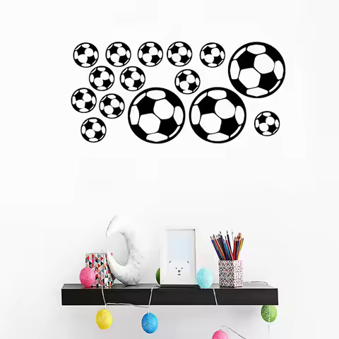 1PC Colorful Soccer Vinyl Wall Stickers Wallpaper Living Room Decor Background Wall Art Decal