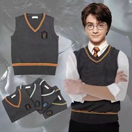 哈利波特毛衣款V领格兰芬多COS日常男女校服同款JK制服纯棉背心8.15 Harry Potter sweater style V-neck Gryffindor cosplay daily unis