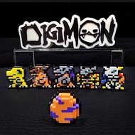 Digimon Digivice Vpet Taichi &amp; Yamato Version Pixel Art Colour Figure Keychain 數碼寶貝元祖方塊機太一大和版像素畫鑰匙圈