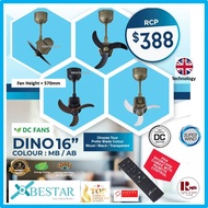 Bestar Dino 16inch DC Designer Corner Ceiling Fan -Swing Left to Right-Great wind speed 3-blades